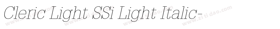 Cleric Light SSi Light Italic字体转换